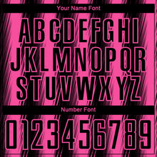 Загрузить изображение в средство просмотра галереи, Custom Black Pink Vertical Brush Stroke Stripes Sublimation Soccer Uniform Jersey