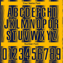 Charger l'image dans la galerie, Custom Navy Gold Vertical Brush Stroke Stripes Sublimation Soccer Uniform Jersey