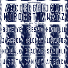 Load image into Gallery viewer, Custom Navy White Vertical Brush Stroke Stripes Sublimation Soccer Uniform Jersey