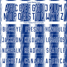 Загрузить изображение в средство просмотра галереи, Custom Royal White Vertical Brush Stroke Stripes Sublimation Soccer Uniform Jersey