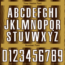 Load image into Gallery viewer, Custom Brown White-Old Gold Vertical Brush Stroke Stripes Sublimation Soccer Uniform Jersey