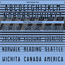 Charger l'image dans la galerie, Custom Black Light Blue-Steel Gray Gradient Horizontal Stripes Sublimation Soccer Uniform Jersey