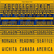 Загрузить изображение в средство просмотра галереи, Custom Navy Gold-Royal Gradient Horizontal Stripes Sublimation Soccer Uniform Jersey