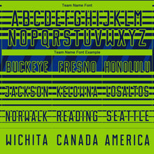 Laden Sie das Bild in den Galerie-Viewer, Custom Navy Neon Green-Royal Gradient Horizontal Stripes Sublimation Soccer Uniform Jersey