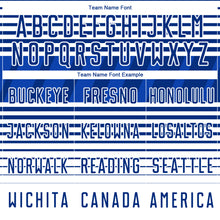 Загрузить изображение в средство просмотра галереи, Custom Royal Thunder Blue-White Gradient Horizontal Stripes Sublimation Soccer Uniform Jersey