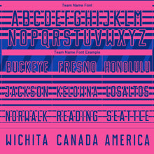 Load image into Gallery viewer, Custom Royal Pink-Thunder Blue Gradient Horizontal Stripes Sublimation Soccer Uniform Jersey