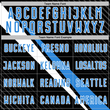 Загрузить изображение в средство просмотра галереи, Custom Black Powder Blue-White Diagonal Stripes Sports Sublimation Soccer Uniform Jersey