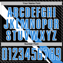 Загрузить изображение в средство просмотра галереи, Custom Black Powder Blue-White Diagonal Stripes Sports Sublimation Soccer Uniform Jersey