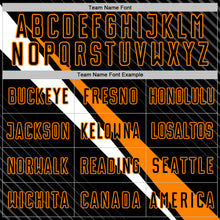 Load image into Gallery viewer, Custom Black Bay Orange-White Diagonal Stripes Sports Sublimation Soccer Uniform Jersey