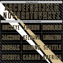 Charger l'image dans la galerie, Custom Black Vegas Gold-White Diagonal Stripes Sports Sublimation Soccer Uniform Jersey