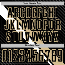 Charger l'image dans la galerie, Custom Black Vegas Gold-White Diagonal Stripes Sports Sublimation Soccer Uniform Jersey