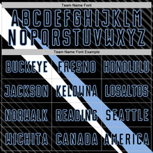 Charger l'image dans la galerie, Custom Black Light Blue-White Diagonal Stripes Sports Sublimation Soccer Uniform Jersey