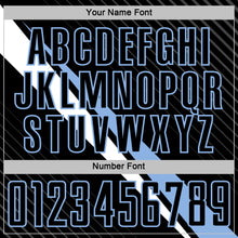 Charger l'image dans la galerie, Custom Black Light Blue-White Diagonal Stripes Sports Sublimation Soccer Uniform Jersey