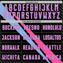 Charger l'image dans la galerie, Custom Black Light Blue-Pink Diagonal Stripes Sports Sublimation Soccer Uniform Jersey