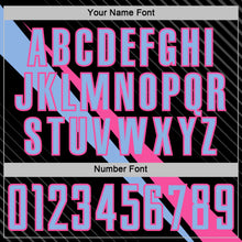 Charger l'image dans la galerie, Custom Black Light Blue-Pink Diagonal Stripes Sports Sublimation Soccer Uniform Jersey