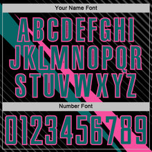 Charger l'image dans la galerie, Custom Black Teal-Pink Diagonal Stripes Sports Sublimation Soccer Uniform Jersey