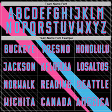 Charger l'image dans la galerie, Custom Black Sky Blue-Pink Diagonal Stripes Sports Sublimation Soccer Uniform Jersey