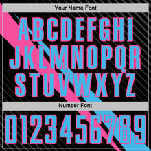 Charger l'image dans la galerie, Custom Black Sky Blue-Pink Diagonal Stripes Sports Sublimation Soccer Uniform Jersey