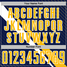 Загрузить изображение в средство просмотра галереи, Custom Navy Gold-White Diagonal Stripes Sports Sublimation Soccer Uniform Jersey