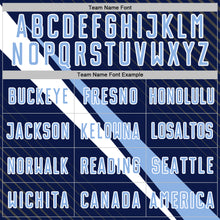 Laden Sie das Bild in den Galerie-Viewer, Custom Navy Light Blue-White Diagonal Stripes Sports Sublimation Soccer Uniform Jersey