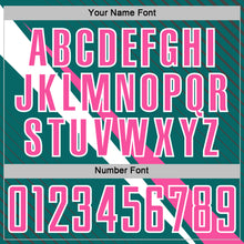 Загрузить изображение в средство просмотра галереи, Custom Teal Pink-White Diagonal Stripes Sports Sublimation Soccer Uniform Jersey