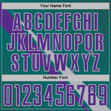 Load image into Gallery viewer, Custom Teal Purple-Gray Diagonal Stripes Sports Sublimation Soccer Uniform Jersey