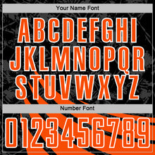 Загрузить изображение в средство просмотра галереи, Custom Black Orange-White Distressed Diagonal Stripes Wind Shapes Sports Sublimation Soccer Uniform Jersey