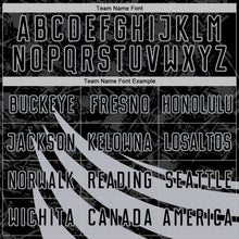 Загрузить изображение в средство просмотра галереи, Custom Black Gray Distressed Diagonal Stripes Wind Shapes Sports Sublimation Soccer Uniform Jersey