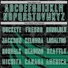 Load image into Gallery viewer, Custom Black Kelly Green-White Distressed Diagonal Stripes Wind Shapes Sports Sublimation Soccer Uniform Jersey