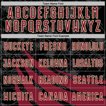 Загрузить изображение в средство просмотра галереи, Custom Black Crimson-Cream Distressed Diagonal Stripes Wind Shapes Sports Sublimation Soccer Uniform Jersey