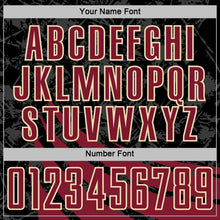 Загрузить изображение в средство просмотра галереи, Custom Black Crimson-Cream Distressed Diagonal Stripes Wind Shapes Sports Sublimation Soccer Uniform Jersey