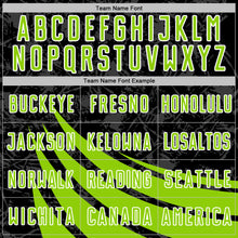 Загрузить изображение в средство просмотра галереи, Custom Black Neon Green-White Distressed Diagonal Stripes Wind Shapes Sports Sublimation Soccer Uniform Jersey