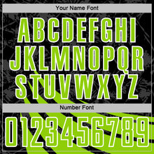 Загрузить изображение в средство просмотра галереи, Custom Black Neon Green-White Distressed Diagonal Stripes Wind Shapes Sports Sublimation Soccer Uniform Jersey