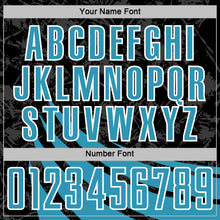 Charger l'image dans la galerie, Custom Black Panther Blue-White Distressed Diagonal Stripes Wind Shapes Sports Sublimation Soccer Uniform Jersey