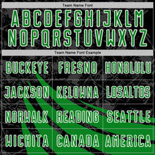 Load image into Gallery viewer, Custom Black Grass Green-White Distressed Diagonal Stripes Wind Shapes Sports Sublimation Soccer Uniform Jersey