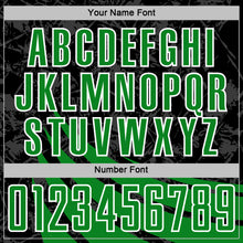 Load image into Gallery viewer, Custom Black Grass Green-White Distressed Diagonal Stripes Wind Shapes Sports Sublimation Soccer Uniform Jersey