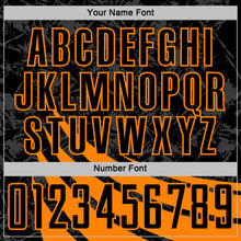 Load image into Gallery viewer, Custom Black Bay Orange Distressed Diagonal Stripes Wind Shapes Sports Sublimation Soccer Uniform Jersey