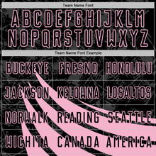 Load image into Gallery viewer, Custom Black Light Pink Distressed Diagonal Stripes Wind Shapes Sports Sublimation Soccer Uniform Jersey