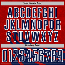 Загрузить изображение в средство просмотра галереи, Custom Red Navy-White Distressed Diagonal Stripes Wind Shapes Sports Sublimation Soccer Uniform Jersey