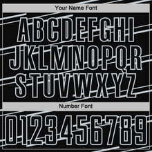 Load image into Gallery viewer, Custom Black Silver Diagonal Pinstripes Lines Sports Sublimation Soccer Uniform Jersey