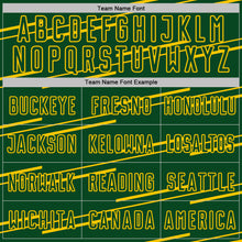 Загрузить изображение в средство просмотра галереи, Custom Green Yellow Diagonal Pinstripes Lines Sports Sublimation Soccer Uniform Jersey