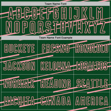 Загрузить изображение в средство просмотра галереи, Custom Green Medium Pink Diagonal Pinstripes Lines Sports Sublimation Soccer Uniform Jersey