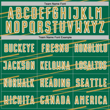 Загрузить изображение в средство просмотра галереи, Custom Kelly Green Old Gold-White Diagonal Pinstripes Lines Sports Sublimation Soccer Uniform Jersey