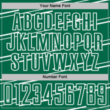 Load image into Gallery viewer, Custom Kelly Green White Diagonal Pinstripes Lines Sports Sublimation Soccer Uniform Jersey