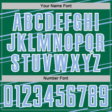 Загрузить изображение в средство просмотра галереи, Custom Kelly Green Light Blue-White Diagonal Pinstripes Lines Sports Sublimation Soccer Uniform Jersey