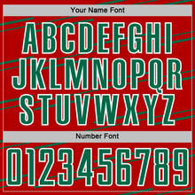 Charger l'image dans la galerie, Custom Red Kelly Green-White Diagonal Pinstripes Lines Sports Sublimation Soccer Uniform Jersey