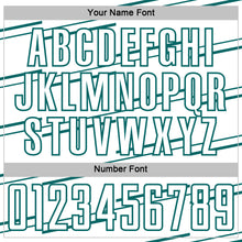 Charger l'image dans la galerie, Custom White Teal Diagonal Pinstripes Lines Sports Sublimation Soccer Uniform Jersey