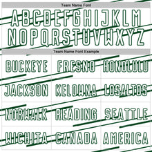 Load image into Gallery viewer, Custom White Green Diagonal Pinstripes Lines Sports Sublimation Soccer Uniform Jersey