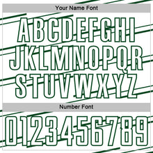 Load image into Gallery viewer, Custom White Green Diagonal Pinstripes Lines Sports Sublimation Soccer Uniform Jersey