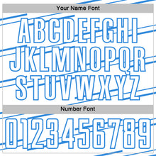 Charger l'image dans la galerie, Custom White Powder Blue Diagonal Pinstripes Lines Sports Sublimation Soccer Uniform Jersey